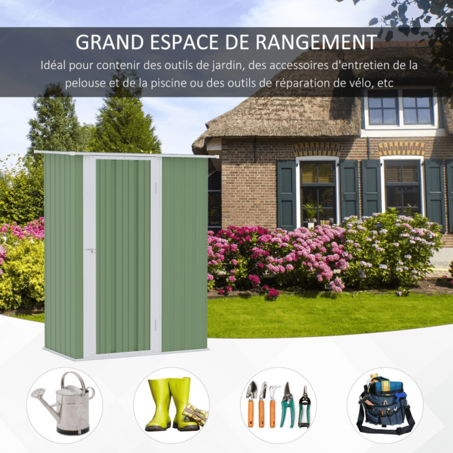 Abri de Jardin 1,2 m² – Cabanon Compact avec Porte Verrouillable - Miniature 2