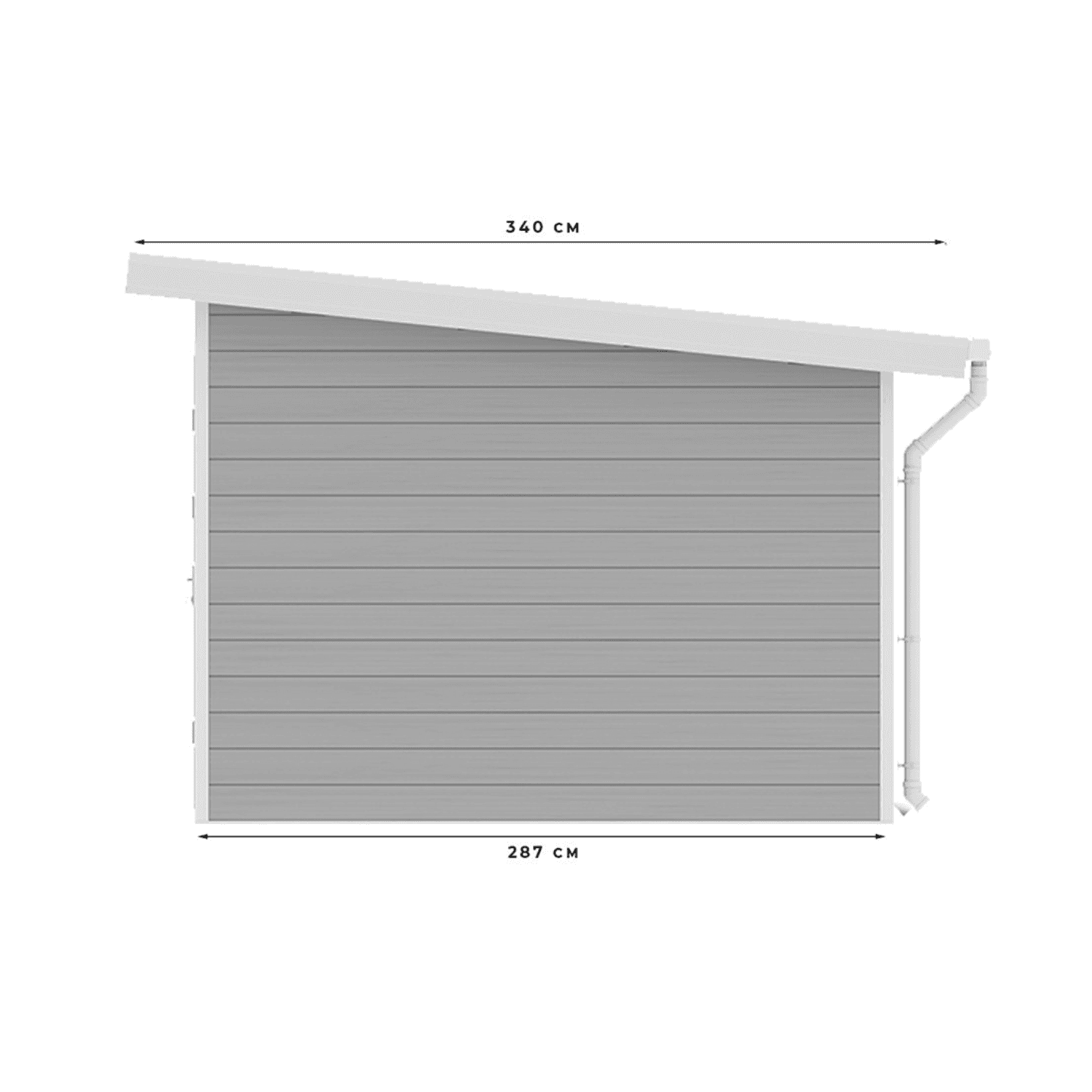 Abri de jardin composite SINTRA – 9 m2 gris clair – Prix usine – DESTOCKAGE - Miniature 2