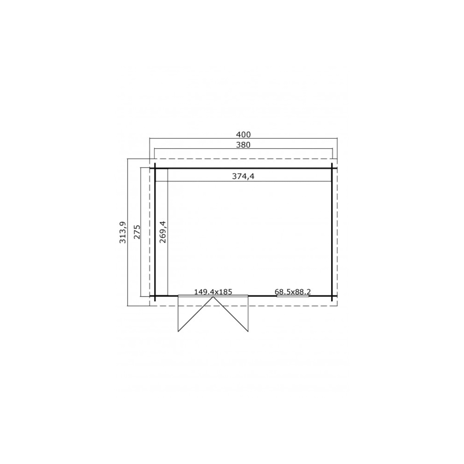 Abri de jardin SANTA FE 10m2 – 28mm - Miniature 2
