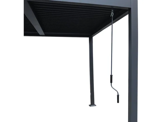 Pergola bioclimatique "Windsor" en aluminium - 3 x 6 m - Gris - Miniature 2