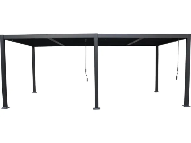 Pergola bioclimatique "Windsor" en aluminium - 3 x 6 m - Gris - Miniature 3