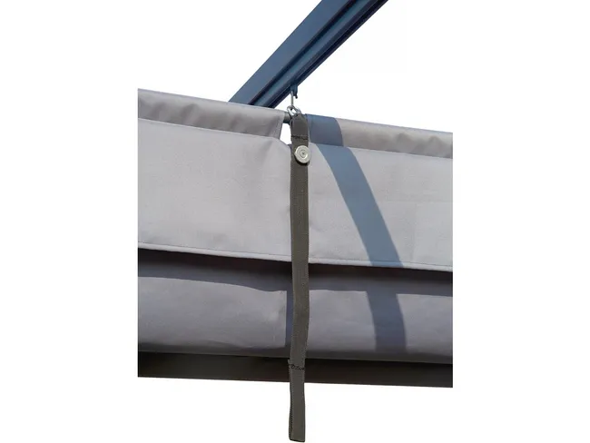 Pergola en métal avec toit rétractable - 3 x 4 m - Gris anthracite - Miniature 2